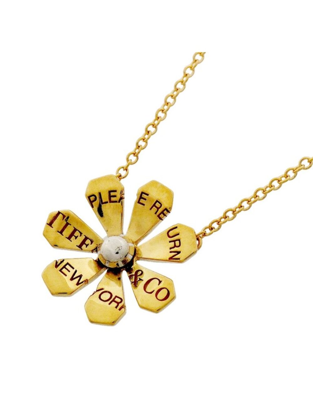 Tiffany & Co Necklace Return to Tiffany Love Bugs Flower 18k Yellow Gold 925